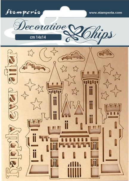 Stamperia Decorative Chips  - Sleeping Beauty Castle